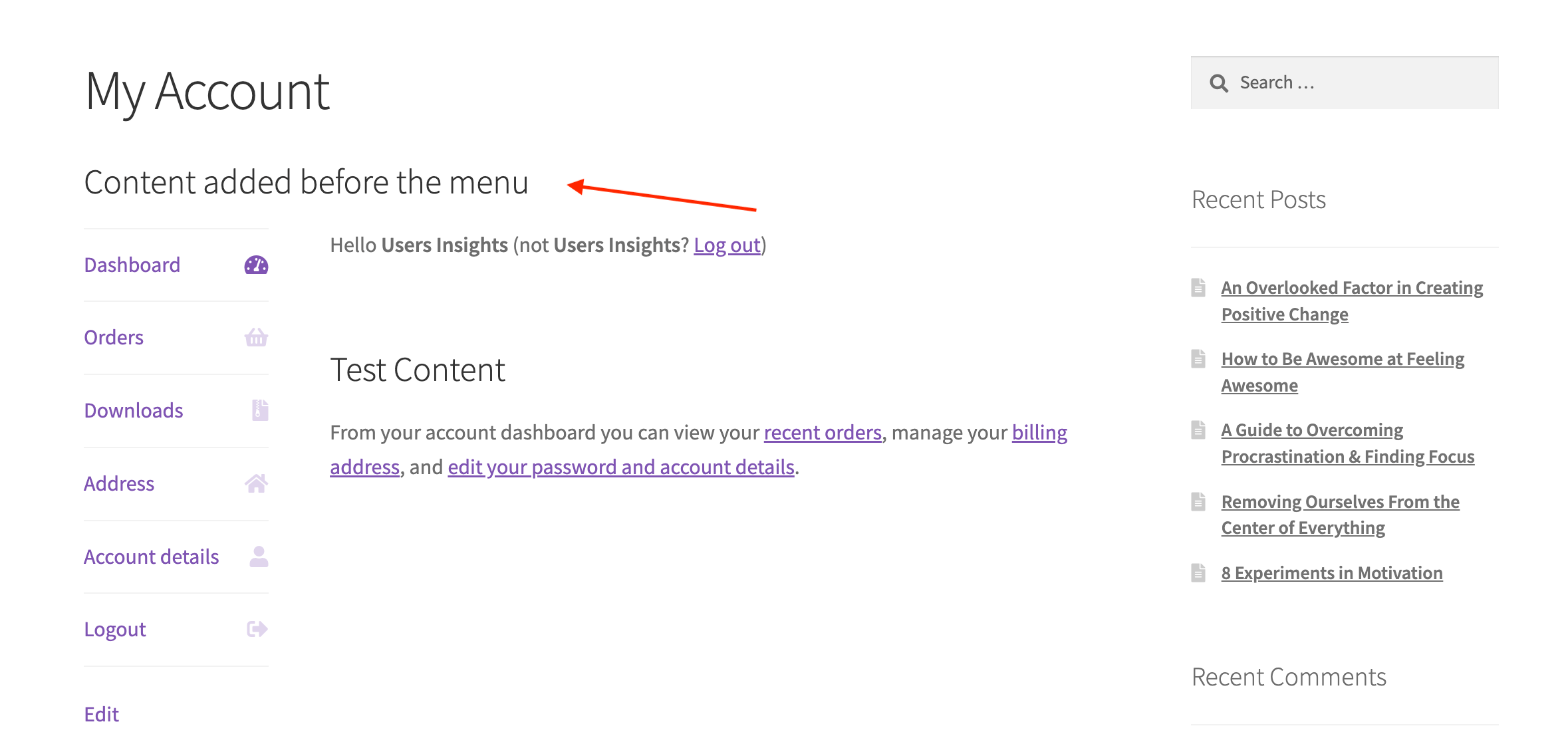 WooCommerce 我的账户定制 添加内容