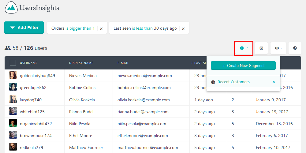 为回头客添加一个细分