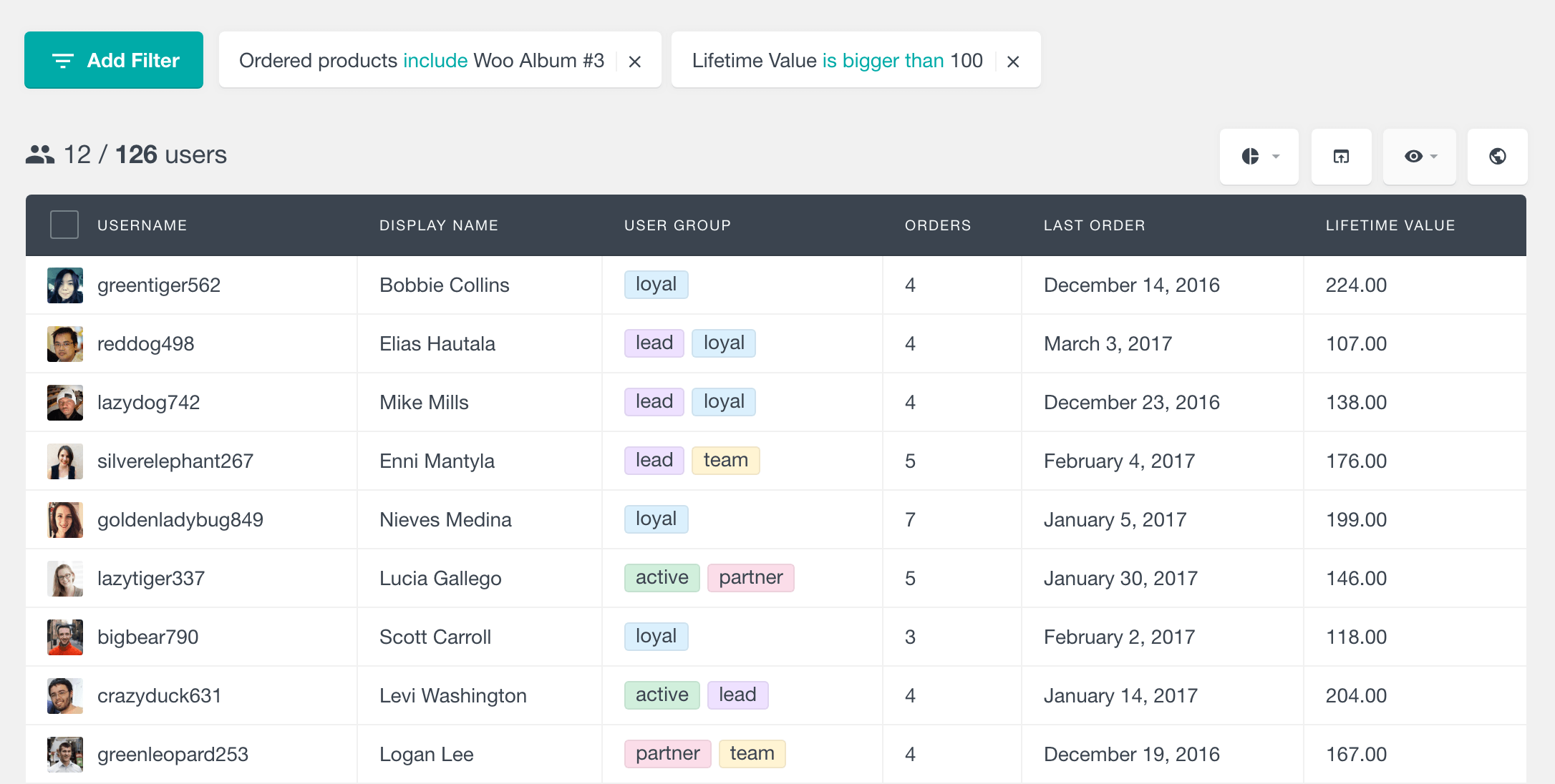 WooCommerce 按终身价值的搜索订单历史